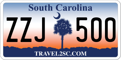SC license plate ZZJ500