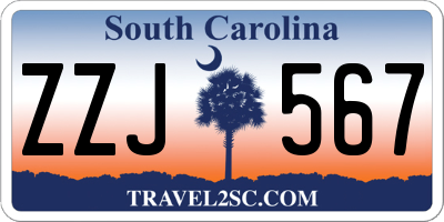 SC license plate ZZJ567