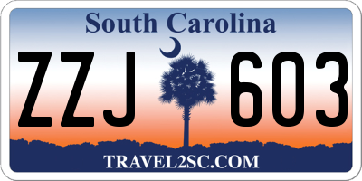 SC license plate ZZJ603