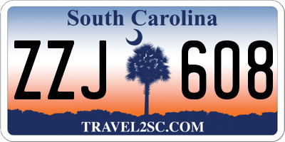 SC license plate ZZJ608