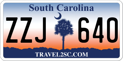 SC license plate ZZJ640