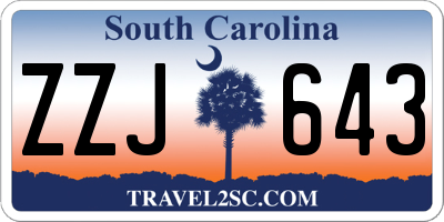 SC license plate ZZJ643