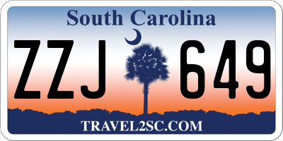 SC license plate ZZJ649