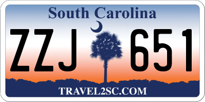 SC license plate ZZJ651