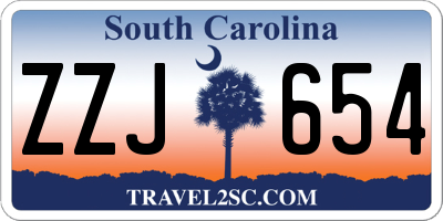 SC license plate ZZJ654