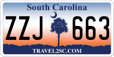 SC license plate ZZJ663