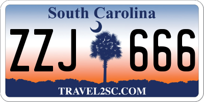 SC license plate ZZJ666