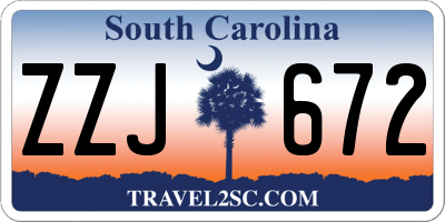 SC license plate ZZJ672