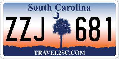 SC license plate ZZJ681