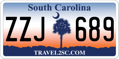 SC license plate ZZJ689