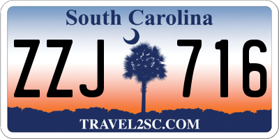 SC license plate ZZJ716