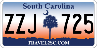 SC license plate ZZJ725