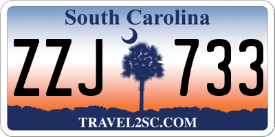 SC license plate ZZJ733