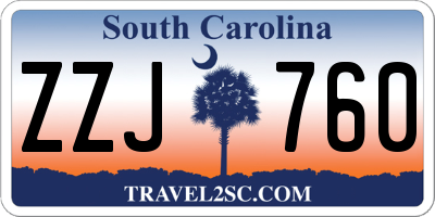 SC license plate ZZJ760