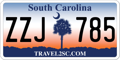 SC license plate ZZJ785