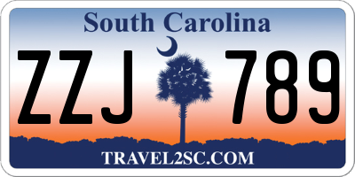 SC license plate ZZJ789
