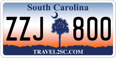 SC license plate ZZJ800