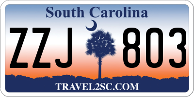 SC license plate ZZJ803