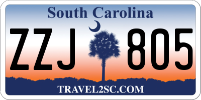 SC license plate ZZJ805