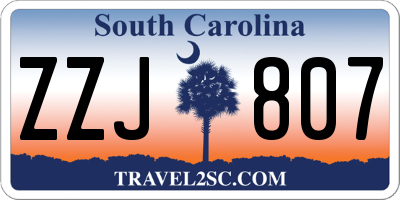 SC license plate ZZJ807