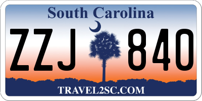 SC license plate ZZJ840