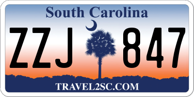 SC license plate ZZJ847