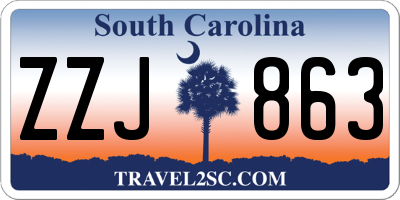 SC license plate ZZJ863