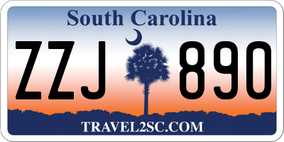 SC license plate ZZJ890