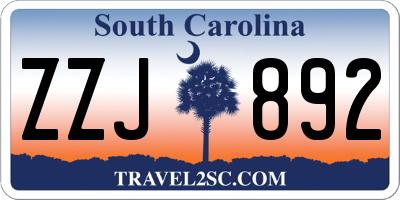 SC license plate ZZJ892