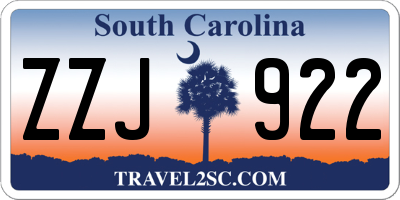 SC license plate ZZJ922