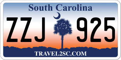 SC license plate ZZJ925