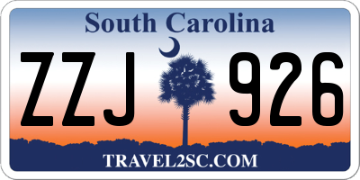 SC license plate ZZJ926