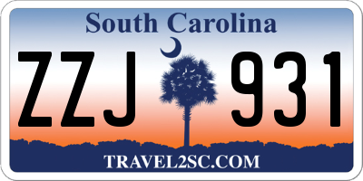SC license plate ZZJ931