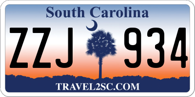 SC license plate ZZJ934