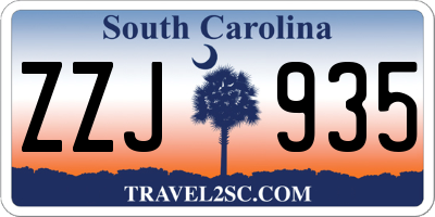 SC license plate ZZJ935