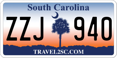 SC license plate ZZJ940