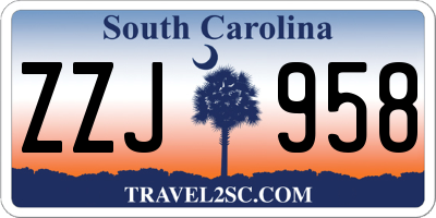 SC license plate ZZJ958