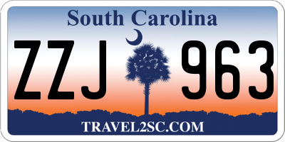 SC license plate ZZJ963