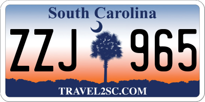SC license plate ZZJ965