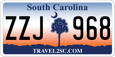 SC license plate ZZJ968