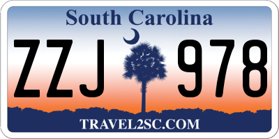 SC license plate ZZJ978