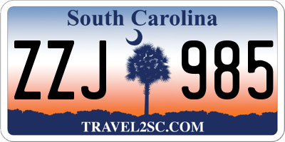 SC license plate ZZJ985
