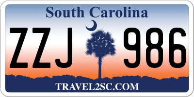 SC license plate ZZJ986