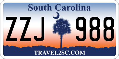 SC license plate ZZJ988