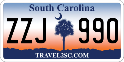 SC license plate ZZJ990