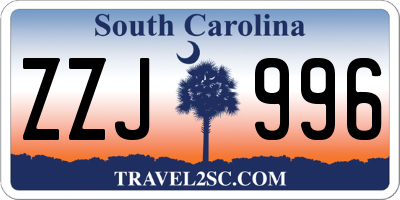 SC license plate ZZJ996