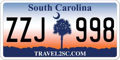 SC license plate ZZJ998