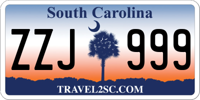 SC license plate ZZJ999