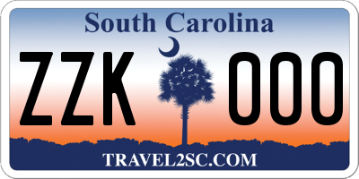 SC license plate ZZK000