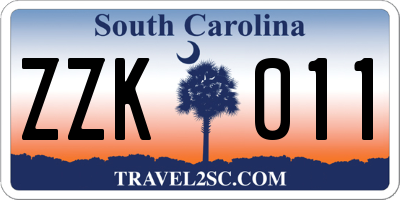 SC license plate ZZK011